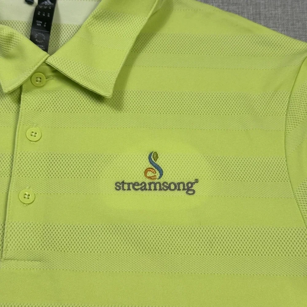 Adidas Streamsong Golf Polo Shirt Mens Medium Green Polyester Moisture Wicking
